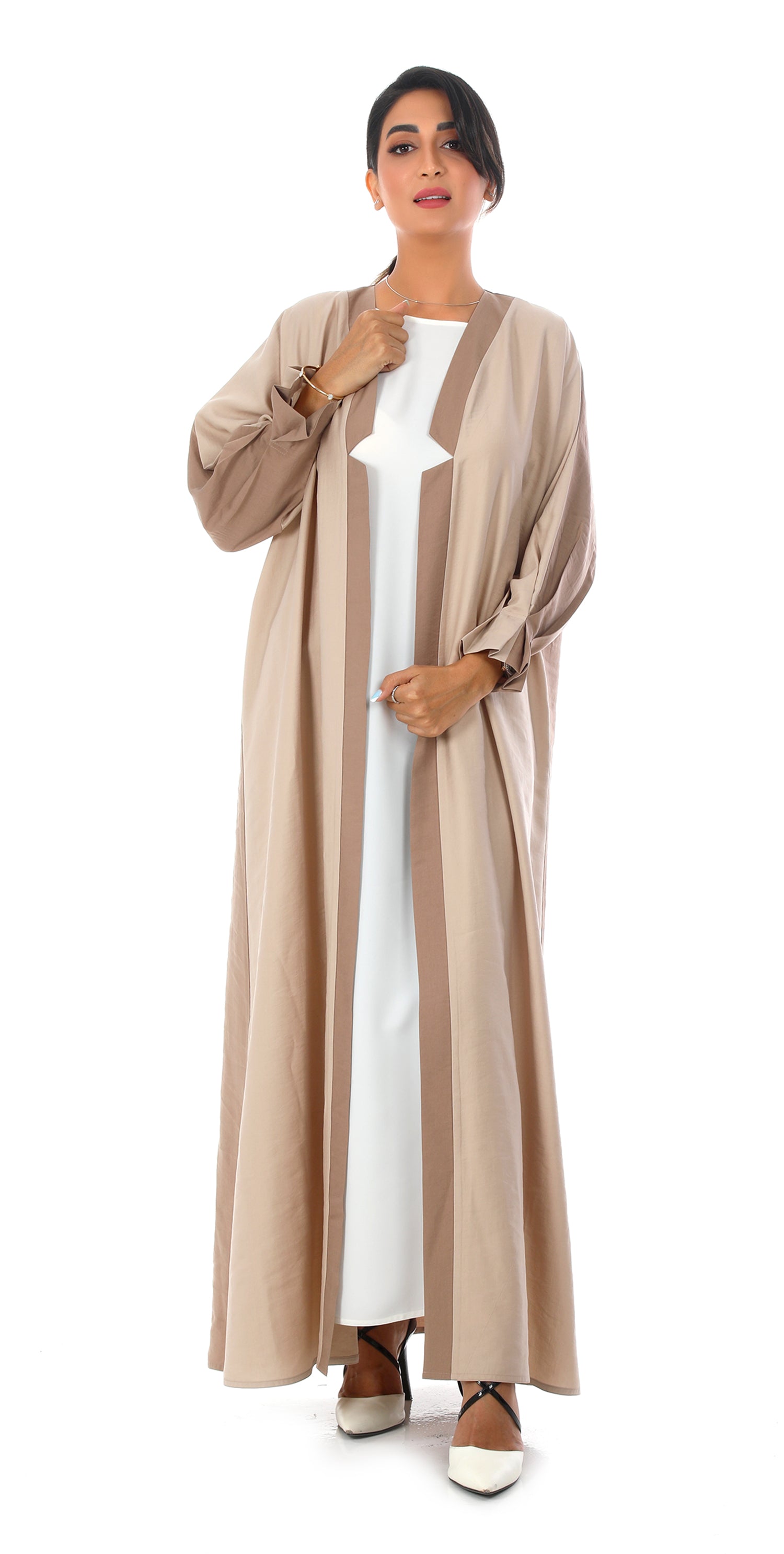 Hanayen Tencel Dual Color Modern Abaya best abaya online in dubai