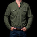 Ferrell CORE - Men's Olive Green Long Sleeve Snap Shirt