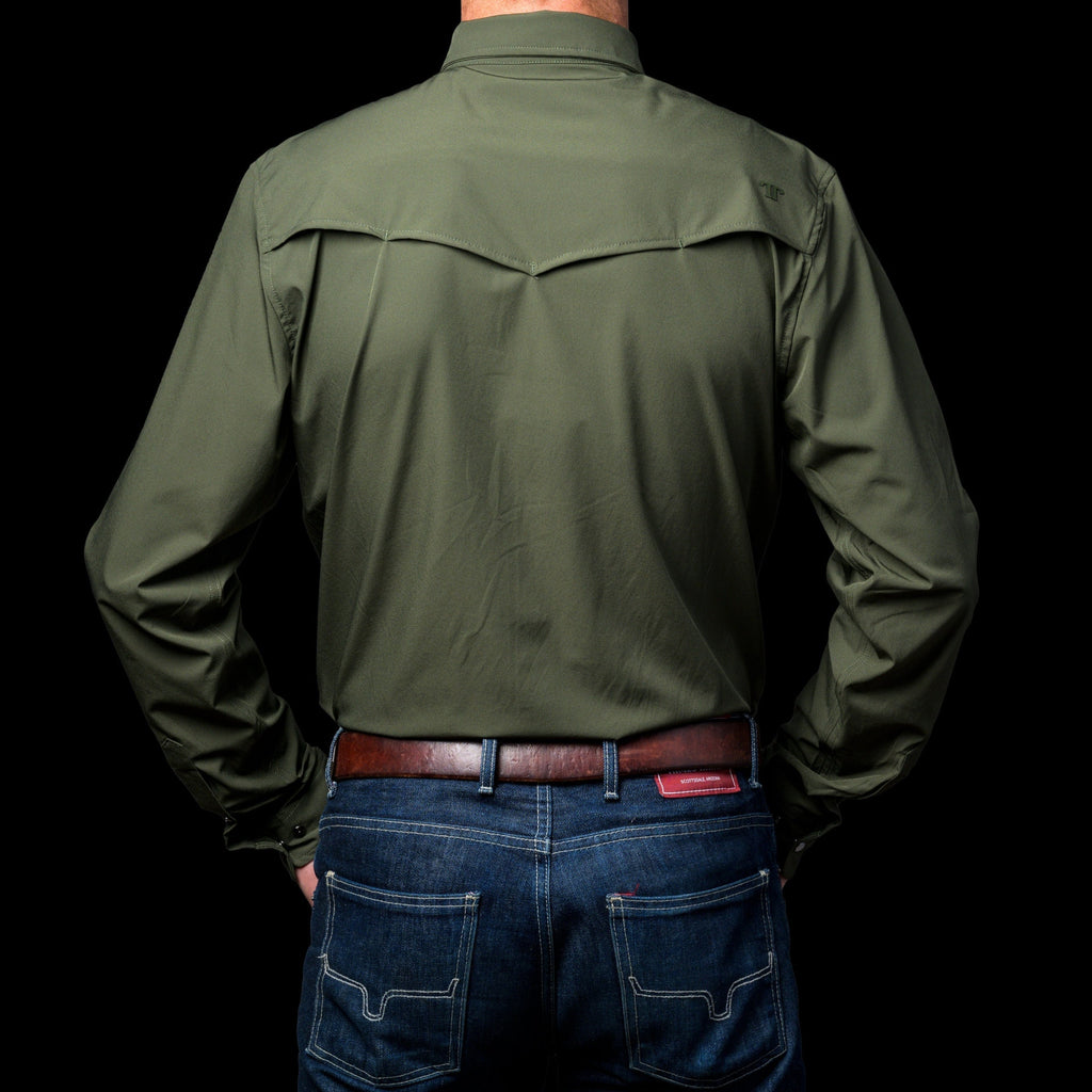 Ferrell CORE - Men's Olive Green Long Sleeve Snap Shirt