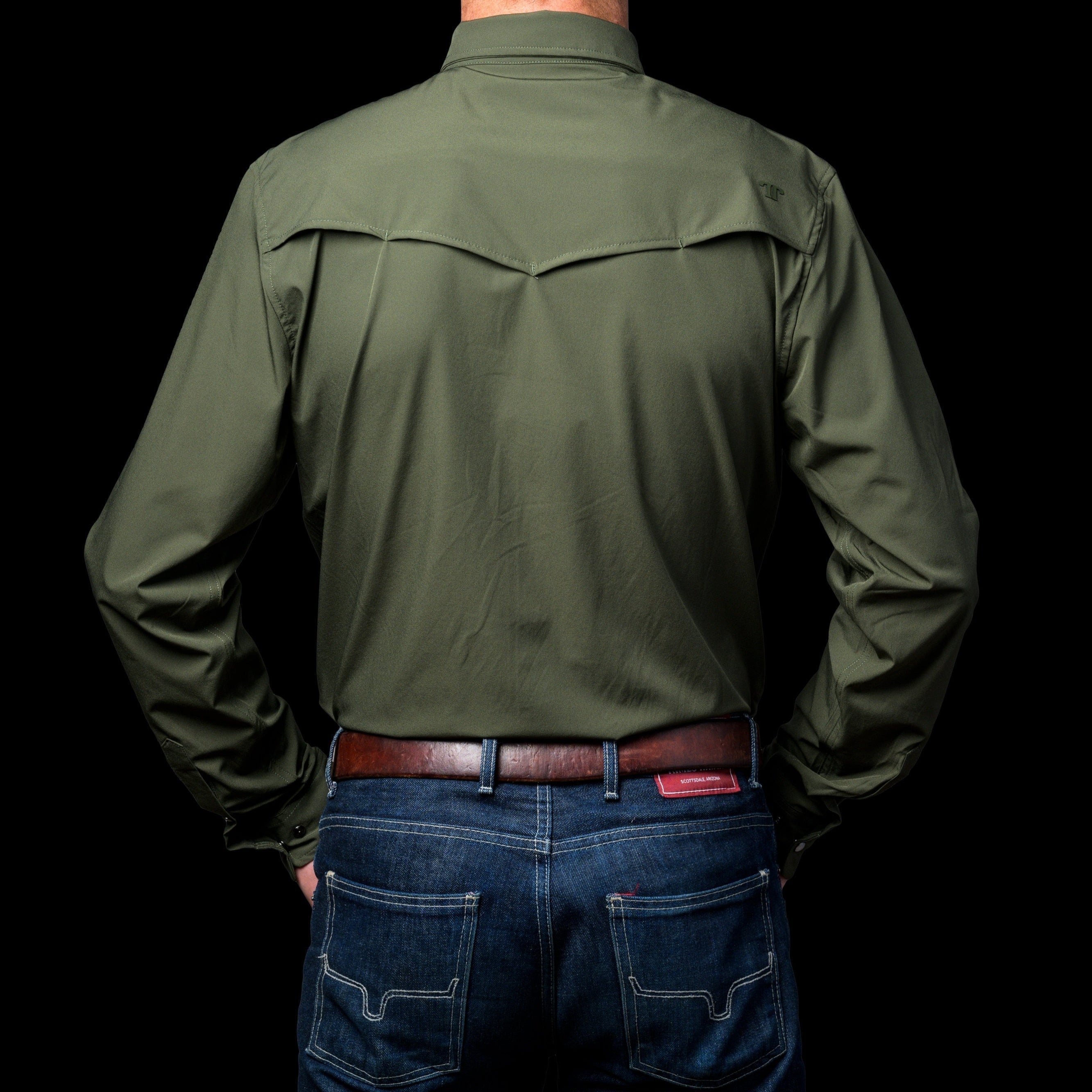 Ferrell CORE - Men's Olive Green Long Sleeve Snap Shirt