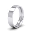 9ct White Gold 5mm Flat Shape (Comfort Fit) Extra Heavy Weight Wedding Ring