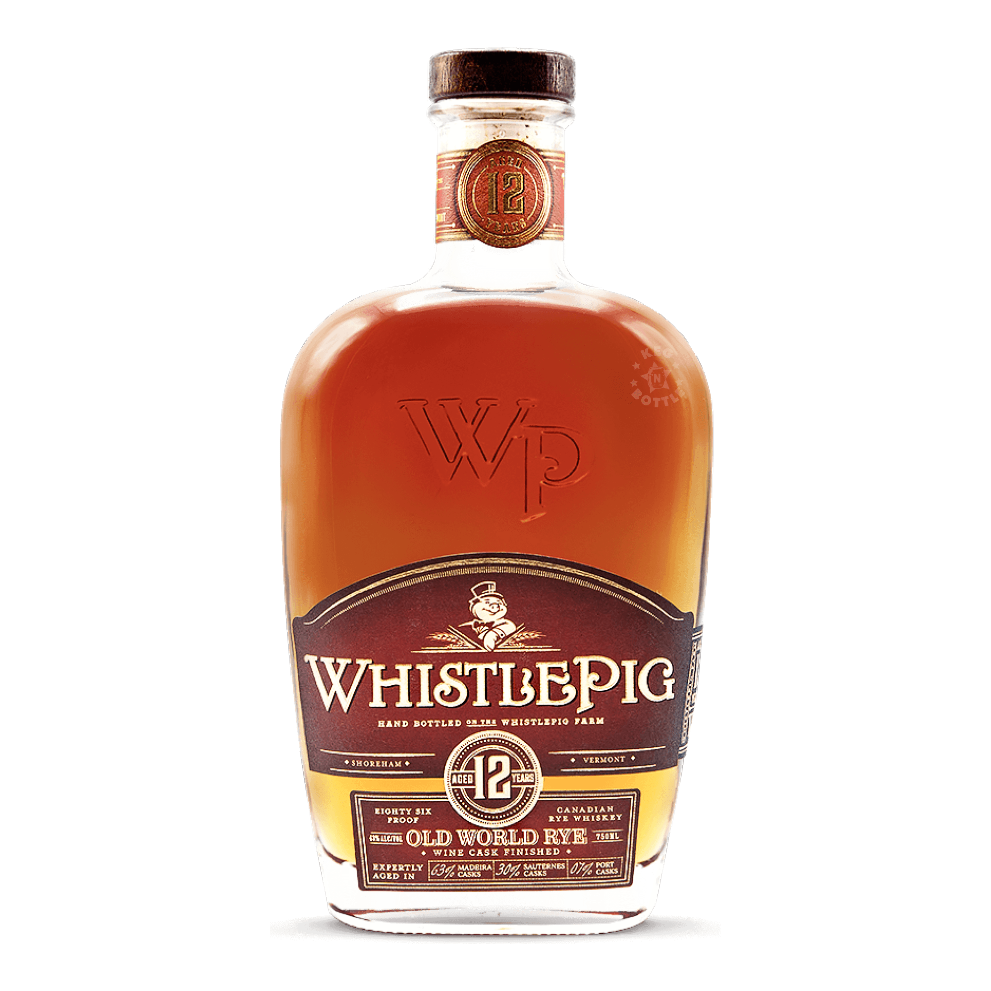 WhistlePig 12 Year Old World Cask Finish Rye Whiskey (750 ml) | Keg N Bottle